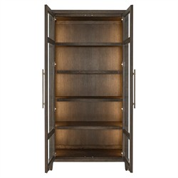 Shara Modern Classic Brown Oak Display Cabinet|
