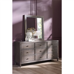 Shara Modern Classic Brown Oak Triple Dresser|