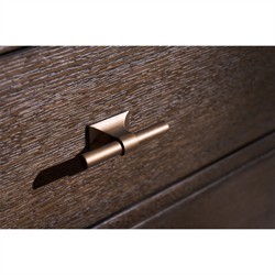 Shara Modern Classic Brown Oak Wide Nightstand|