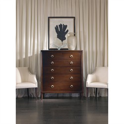 Century Tribeca Modern Classic Brown Maple Wood Tall Chest|