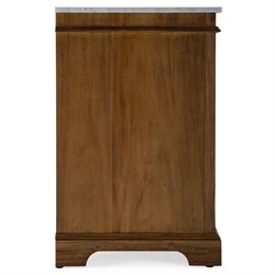 Faelan Updated Traditional Grey Marble Brown Acacia Single Vanity Sink - 36"|