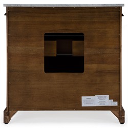 Faelan Updated Traditional Grey Marble Brown Acacia Single Vanity Sink - 36"|