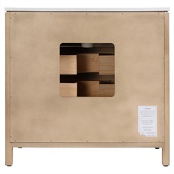 Svea Modern Classic White Quartz Light Brown Wood Single Vanity Sink - 36"|