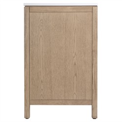 Svea Modern Classic White Quartz Light Brown Wood Single Vanity Sink - 48"|