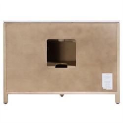 Svea Modern Classic White Quartz Light Brown Wood Single Vanity Sink - 48"|
