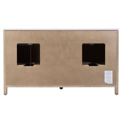 Svea Modern Classic White Quartz Light Brown Wood Double Vanity Sink - 60"|