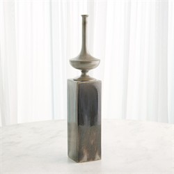 Amaris Updated Traditional Reactive Silver Ceramic Pedestal Vase|