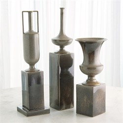 Fiona Updated Traditional Reactive Silver Ceramic Trumpet Vase|