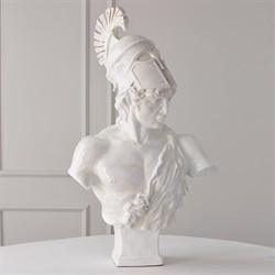 Mavis French Country White Ceramic Mars Bust Sculpture|