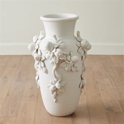 Lucette French Country White Floral Floor Vase|