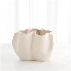 Louise French Country Cream Ceramic Textured Table Vase - 9"|