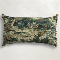 Meadowland Updated Traditional Spruce Green Lumbar Pillow - 12x20|