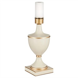 Mariette French Country Cream Scalloped Cordless Table Lamp|
