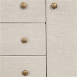 Beatrice Modern Classic Cream Painted Linen Oval Media Cabinet - 60"|