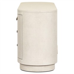 Beatrice Modern Classic Cream Painted Linen Oval Media Cabinet - 60"|