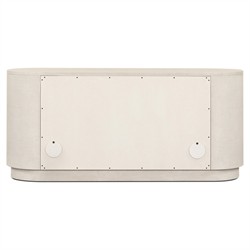 Beatrice Modern Classic Cream Painted Linen Oval Media Cabinet - 60"|
