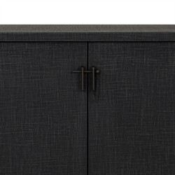 Berlin Modern Classic Black Painted Linen Media Cabinet - 80"|