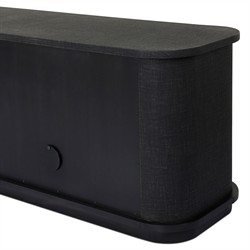 Berlin Modern Classic Black Painted Linen Media Cabinet - 80"|