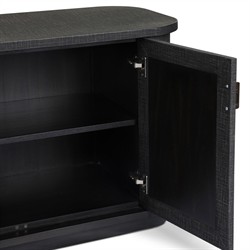 Berlin Modern Classic Black Painted Linen Media Cabinet - 80"|