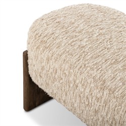 Leith Modern Classic Cream Boucle Brown Wood Bedroom Bench - 60"|