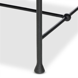 Leona Modern Classic Cream Boucle Black Iron Bedroom Bench|