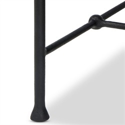 Leona Modern Classic Cream Boucle Black Iron Stool|