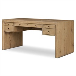 Nico Modern Classic Palermo Leather Natural Oak Desk|