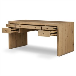 Nico Modern Classic Palermo Leather Natural Oak Desk|