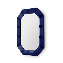 Romano Hollywood Regency Sapphire Blue Framed Wall Mirror|