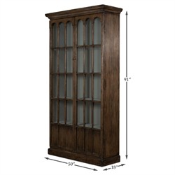 Joshua Updated Traditional Toasted Brown Pine Wood Bookcase|