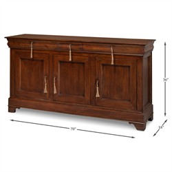 Cole Rustic Lodge Dark Brown Walnut Wood Buffet|