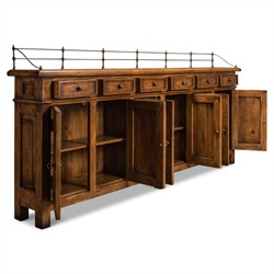 Serenity Updated Traditional Brown Acacia Wood Sideboard|