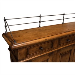 Serenity Updated Traditional Brown Acacia Wood Sideboard|