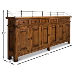 Serenity Updated Traditional Brown Acacia Wood Sideboard|