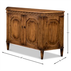 Walker French Country Brown Reclaimed Pine Wood Credenza|
