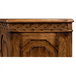 Walker French Country Brown Reclaimed Pine Wood Credenza|