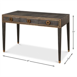 Levi Modern Classic Antique Grey Shagreen Leather Desk|