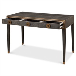 Levi Modern Classic Antique Grey Shagreen Leather Desk|