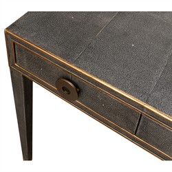 Levi Modern Classic Antique Grey Shagreen Leather Desk|