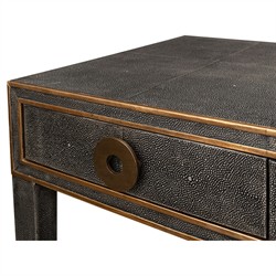 Levi Modern Classic Antique Grey Shagreen Leather Desk|