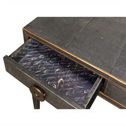 Levi Modern Classic Antique Grey Shagreen Leather Desk|