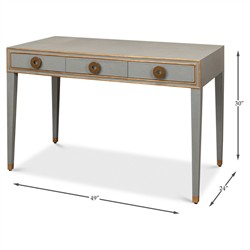 Levi Modern Classic Grey Shagreen Leather Desk|
