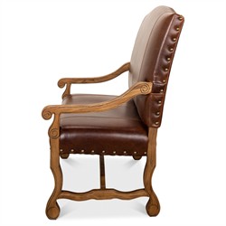 Jackson Updated Traditional Brown Leather Settee|