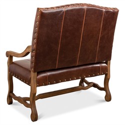 Jackson Updated Traditional Brown Leather Settee|