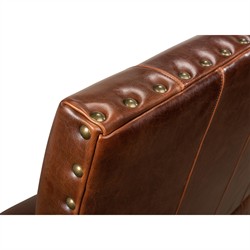 Jackson Updated Traditional Brown Leather Settee|