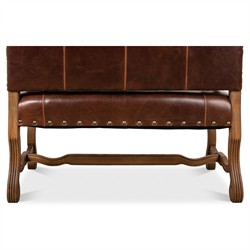 Jackson Updated Traditional Brown Leather Settee|