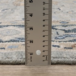 Emery Updated Traditional Light Blue Wool Floral Patterned Rug - 6'x9'|