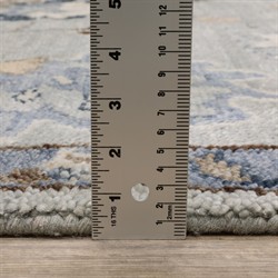 Rowan Updated Traditional Light Blue Wool Oushak Patterned Rug - 6'x9'|