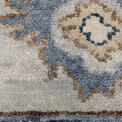 Rowan Updated Traditional Light Blue Wool Oushak Patterned Rug - 6'x9'|