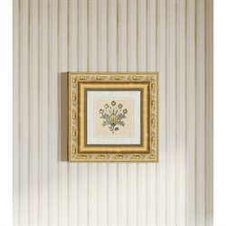 Soleia Updated Traditional Green Floral Gold Frame Illustration - 14x14|